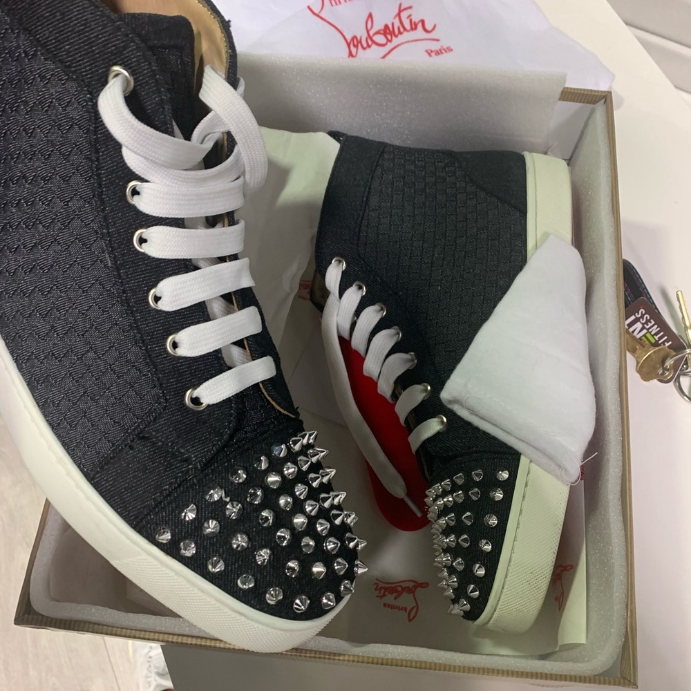 Navy Christian Louboutin Spikes